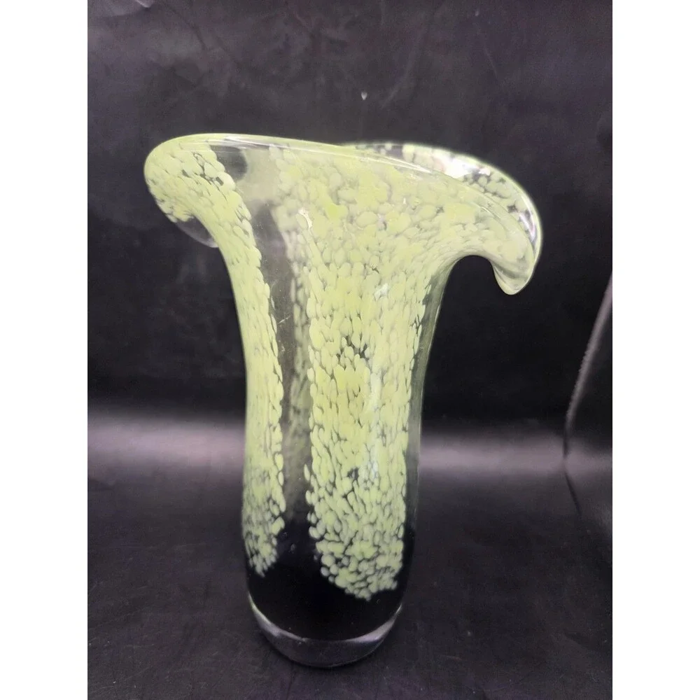 Black And Lime Green Teleflora Hand Blown 8